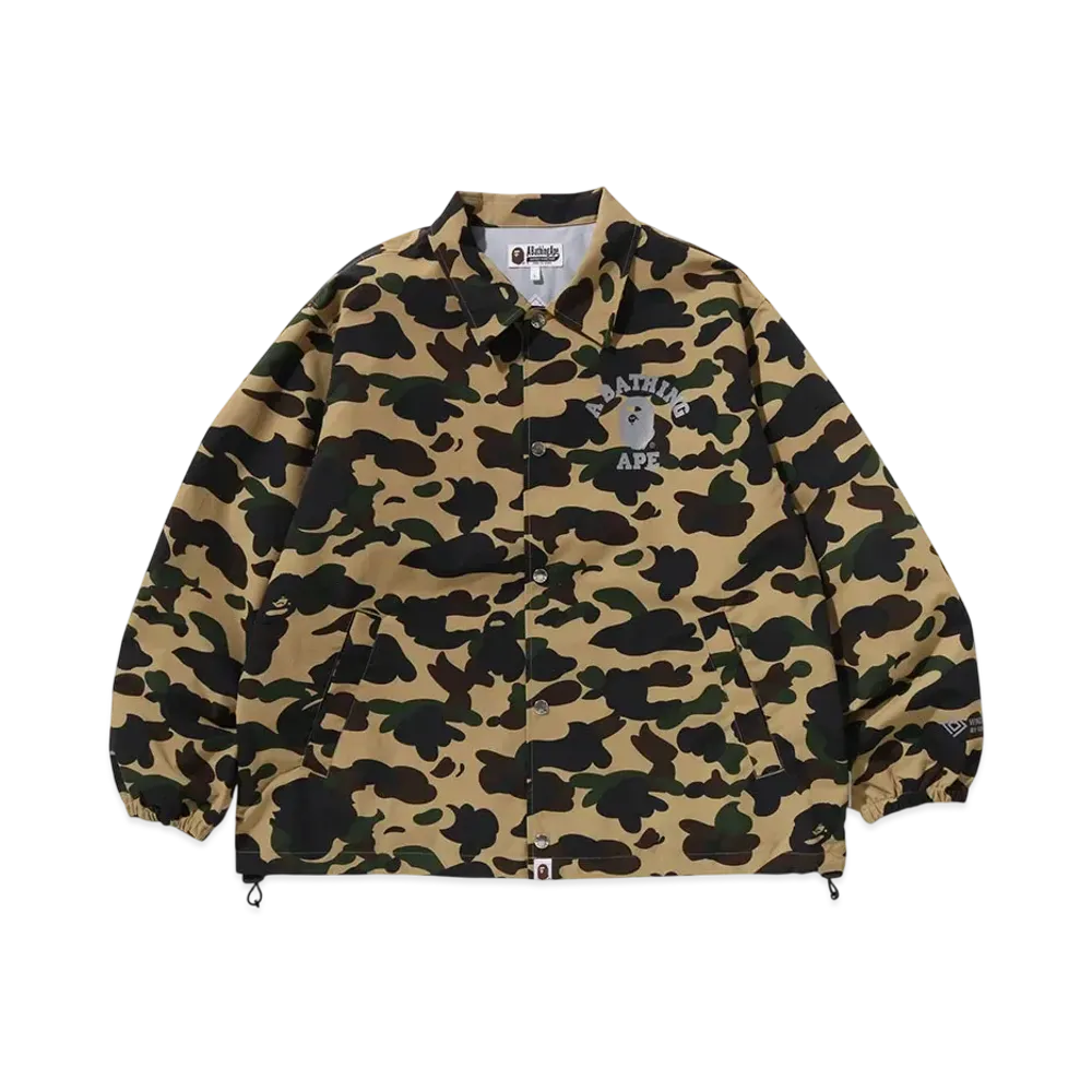 A BATHING APE Gore-Tex Wind Stopper 1St Camo Relaxed Coach Jacket "Yellow"