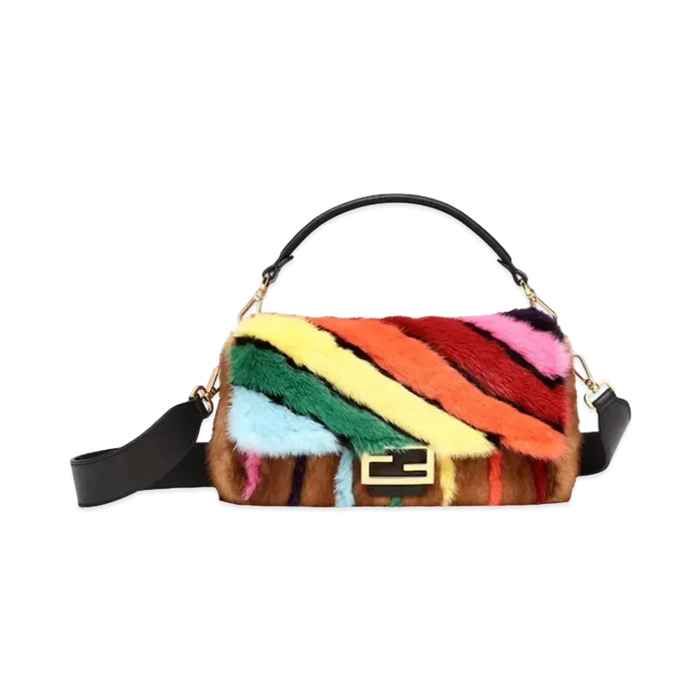 FENDI Baguette Mink Bag Inlay "Multicolor"