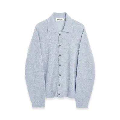 OUR LEGACY Evening Polo "Livid Blue Fuzzy Alpaca"