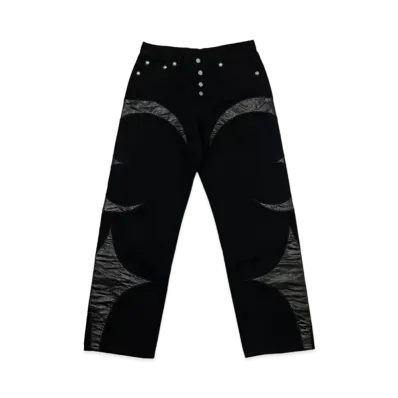 THUG CLUB TC Leather Denim Pants "All Black"