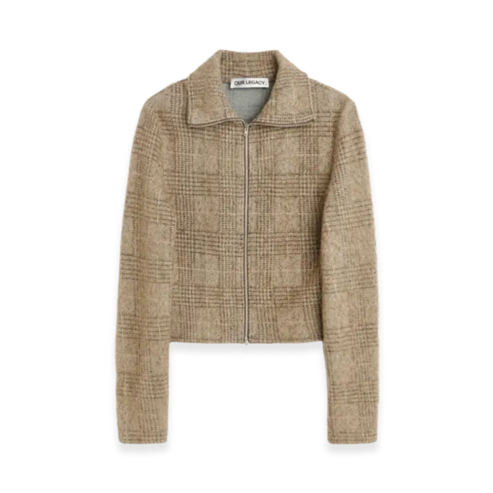 OUR LEGACY Women's Slim Zip L/S "Beige Hound Check"