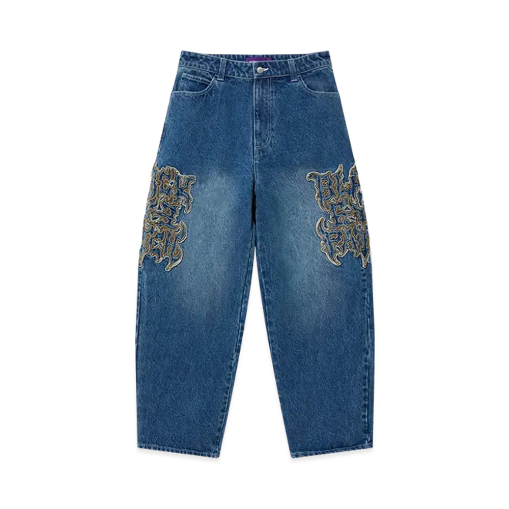 BlackEyePatch Metal Logo Extra Baggy Jeans "Indigo"