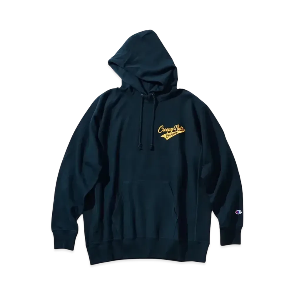Champion x Creepy Nuts Reverse Weave Hooded Sweatshirt "Navy"