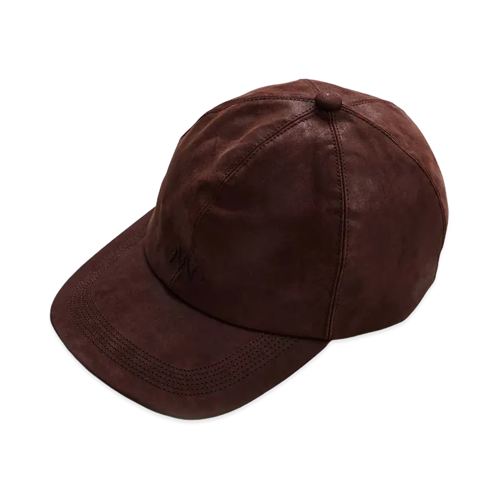 NICENESS Hollis Oiled Leather Long Bill Cap "Choco"