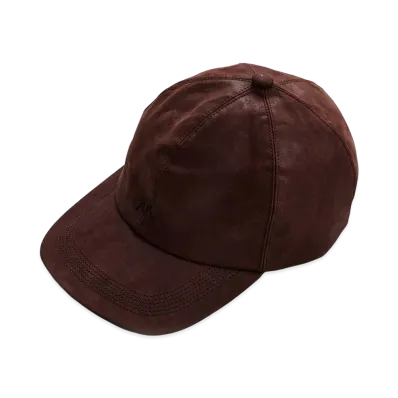 NICENESS Hollis Oiled Leather Long Bill Cap "Choco"