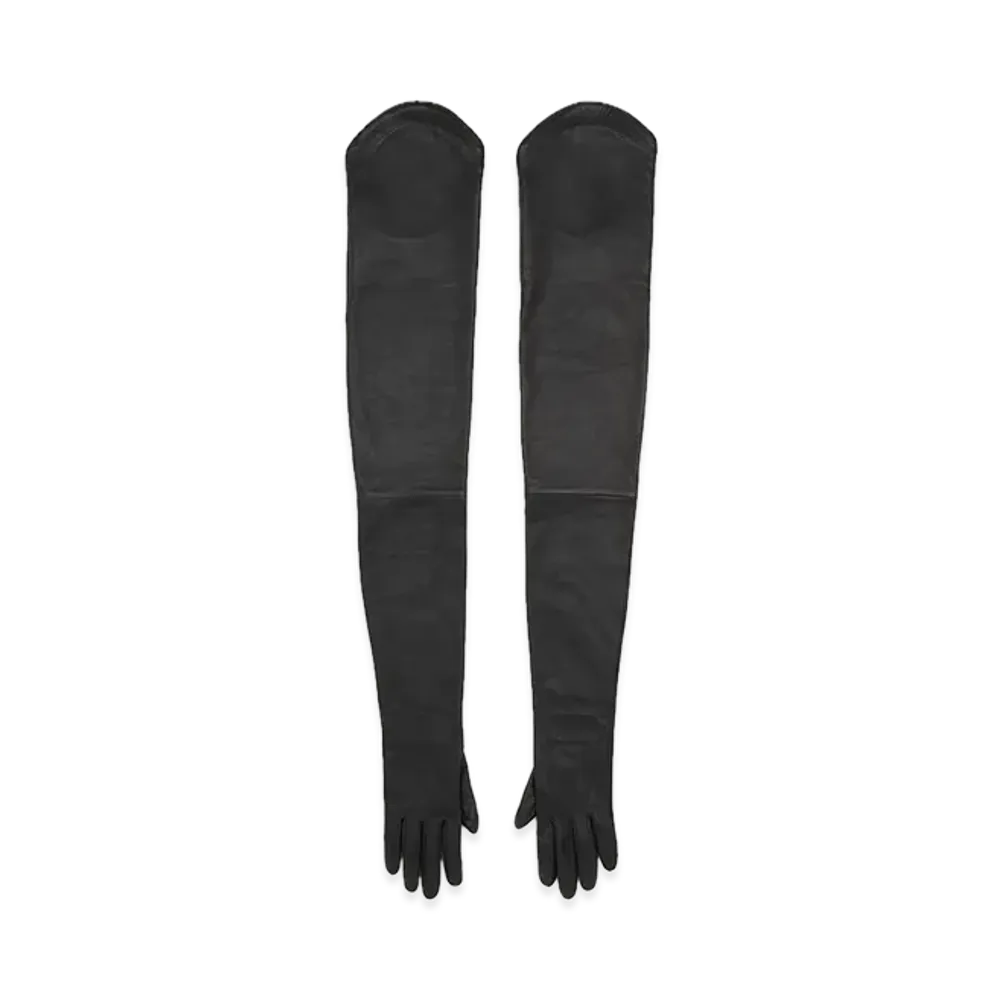 MM6 Maison Margiela Long Leather Gloves "Black"