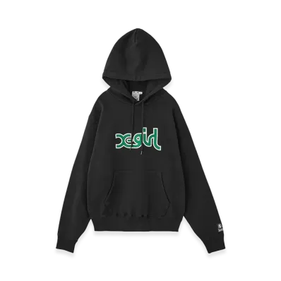 X-Girl Women's Mills Logo Layered Patch Sweat Hoodie "Black"