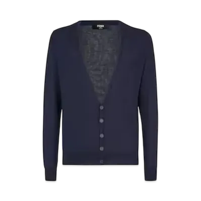 FENDI Men's Wool Cardigan "Blue"