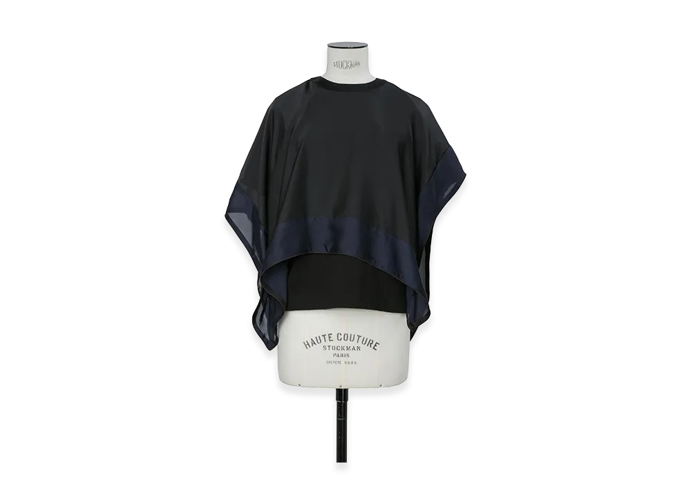 sacai Women's Satin x Cotton Jersey T-Shirt "Black"