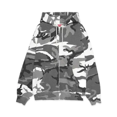 Supreme Work Zip Up Hooded Sweatshirt "Snow Camo"