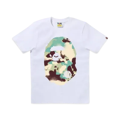 A BATHING APE Map Camo Big Ape Head Tee "White/ML"