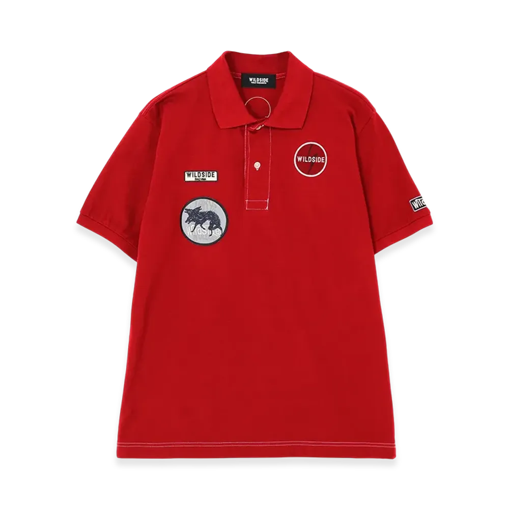 WILDSIDE YOHJI YAMAMOTO Patch Polo Shirt "Red"