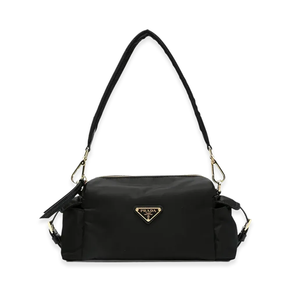 PRADA Women's Canvas Shoulder Bag "Black"