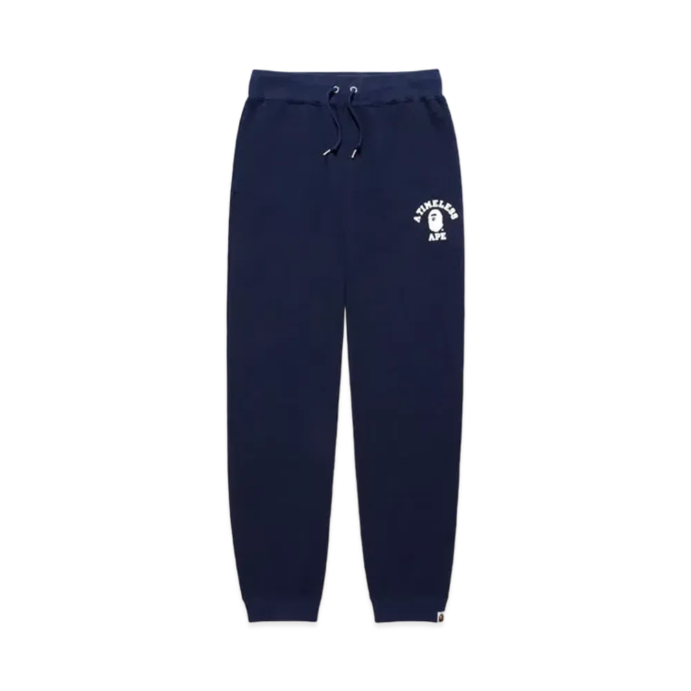 A BATHING APE X JJJJOUND COLLEGE SWEAT PANTS "Navy"