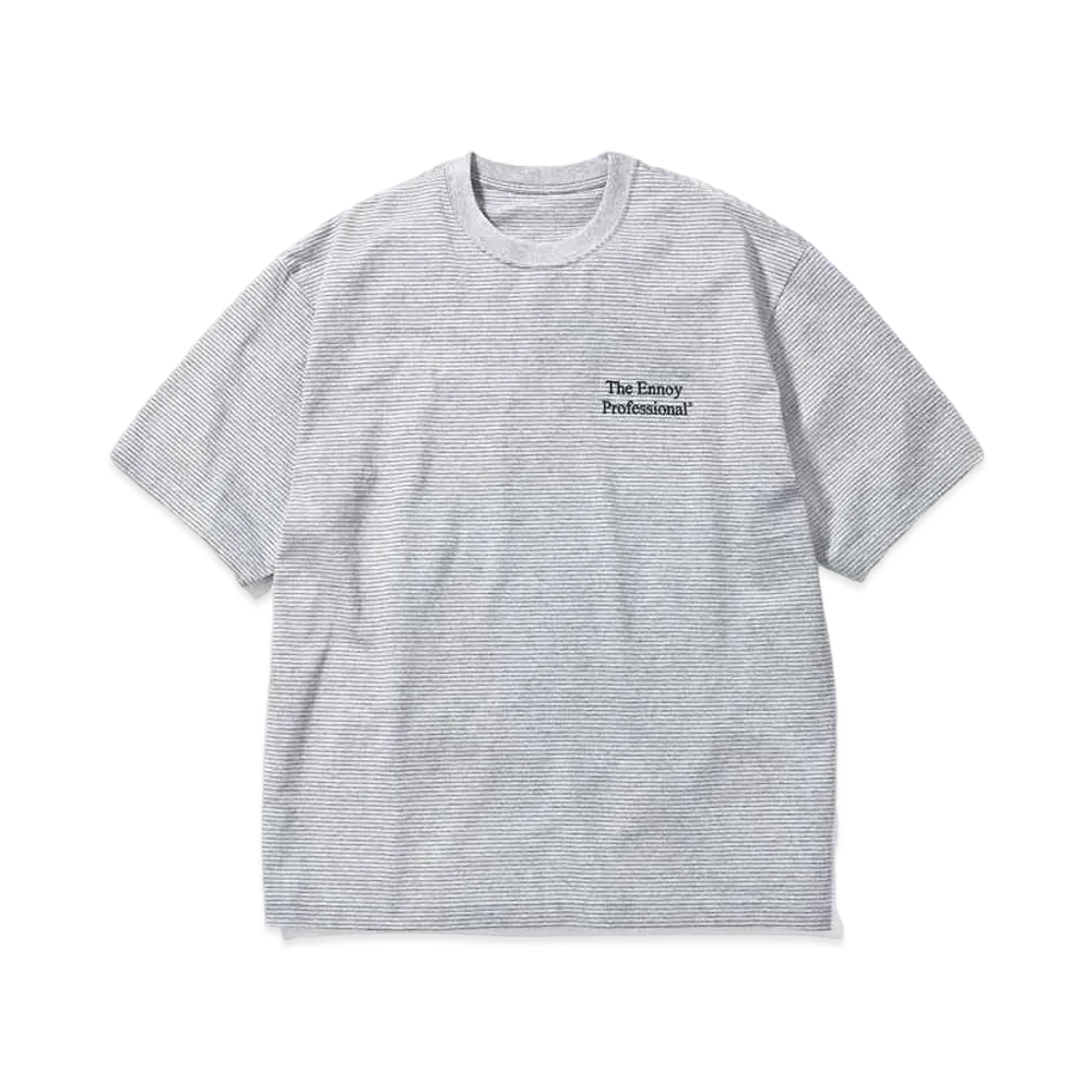 エンノイ 22SS ショートスリーブ ボーダー Tシャツ "グレー" SS22BRENCT05AM