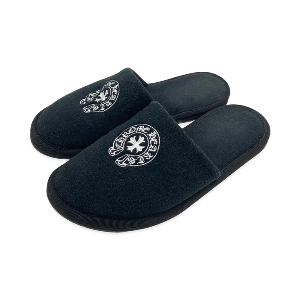 Chrome Hearts Horseshoe Hotel Slipper "Black"