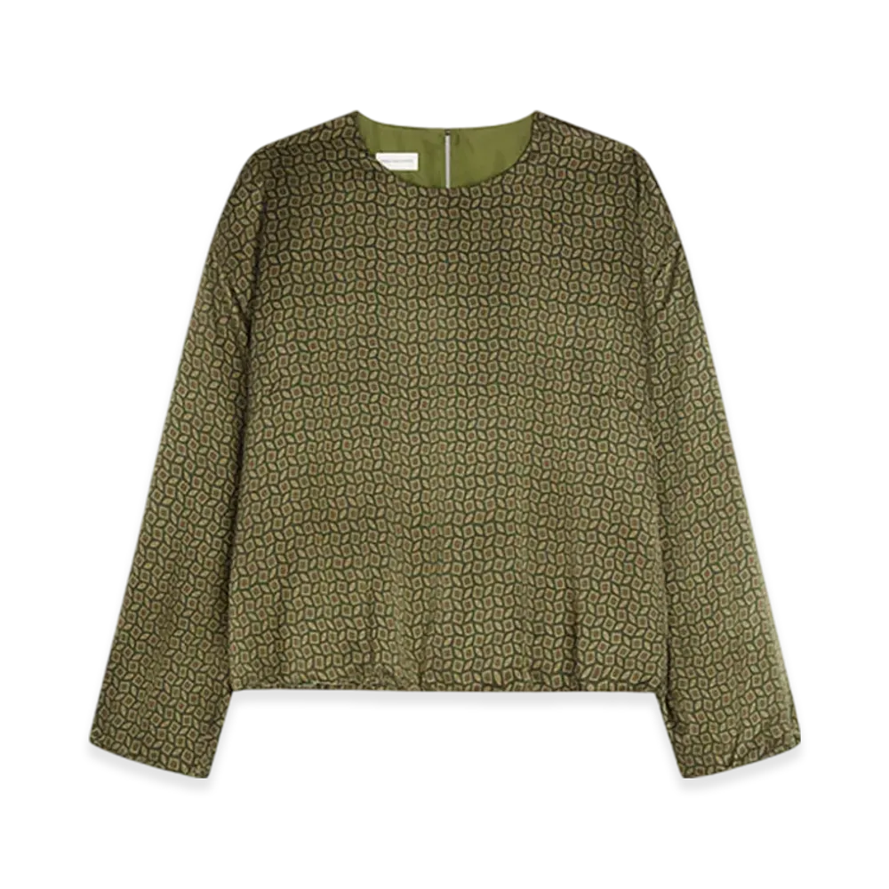 DRIES VAN NOTEN Women's Silk Cocoon Top "Khaki"