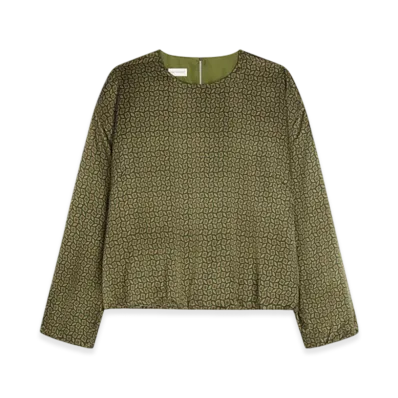 DRIES VAN NOTEN Women's Silk Cocoon Top "Khaki"