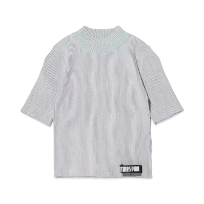 atmos pink High Neck Hansode Bicolor Rib Knit Tops "Purple"