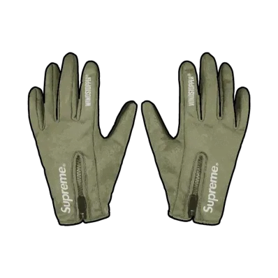 Supreme Windstopper Zip Gloves "Olive" (25FW)