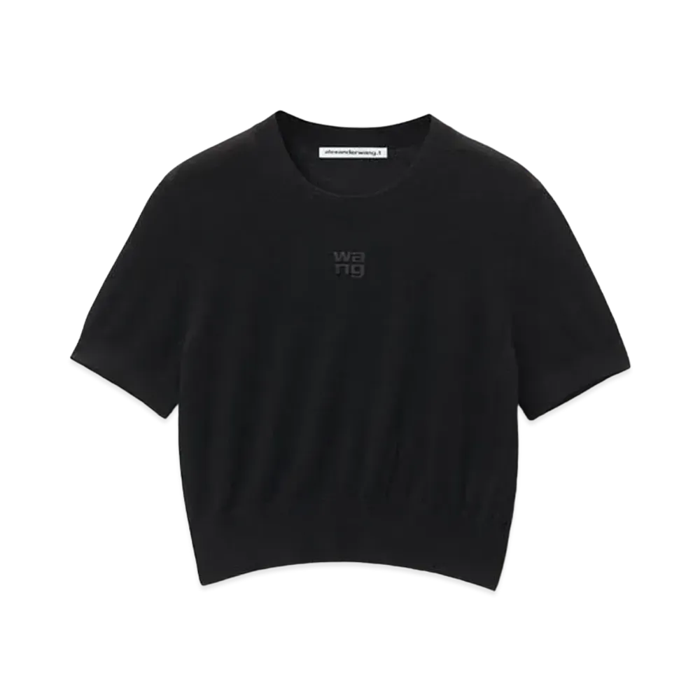 Alexander Wang Emboss Logo Superfine Merino Wool T-shirt "Black"