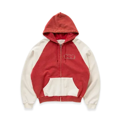 TTTMSW Fade damage zip up hoodie "Red"