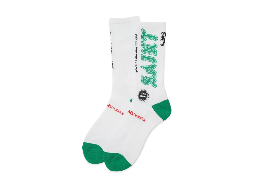 SAINT Mxxxxxx Socks Aint "White/Green"