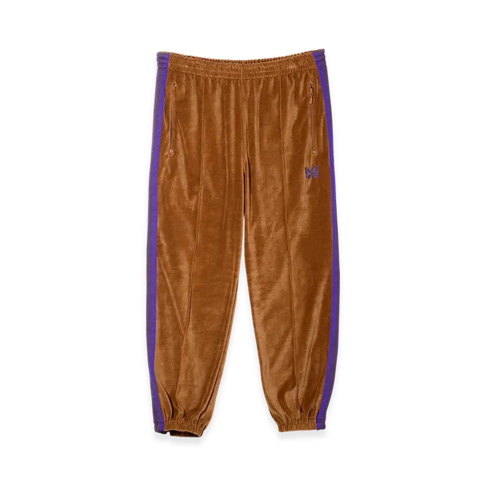 NEEDLES Zipped Track Pant - C/PE Velour "Mocha"