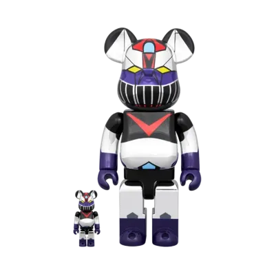 MEDICOM TOY "BEARBRICK" -Great Mazinger- Great Mazinger Plating Ver. 100% & 400%