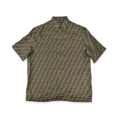 FENDI FF Logo Silk Shirts "Brown"