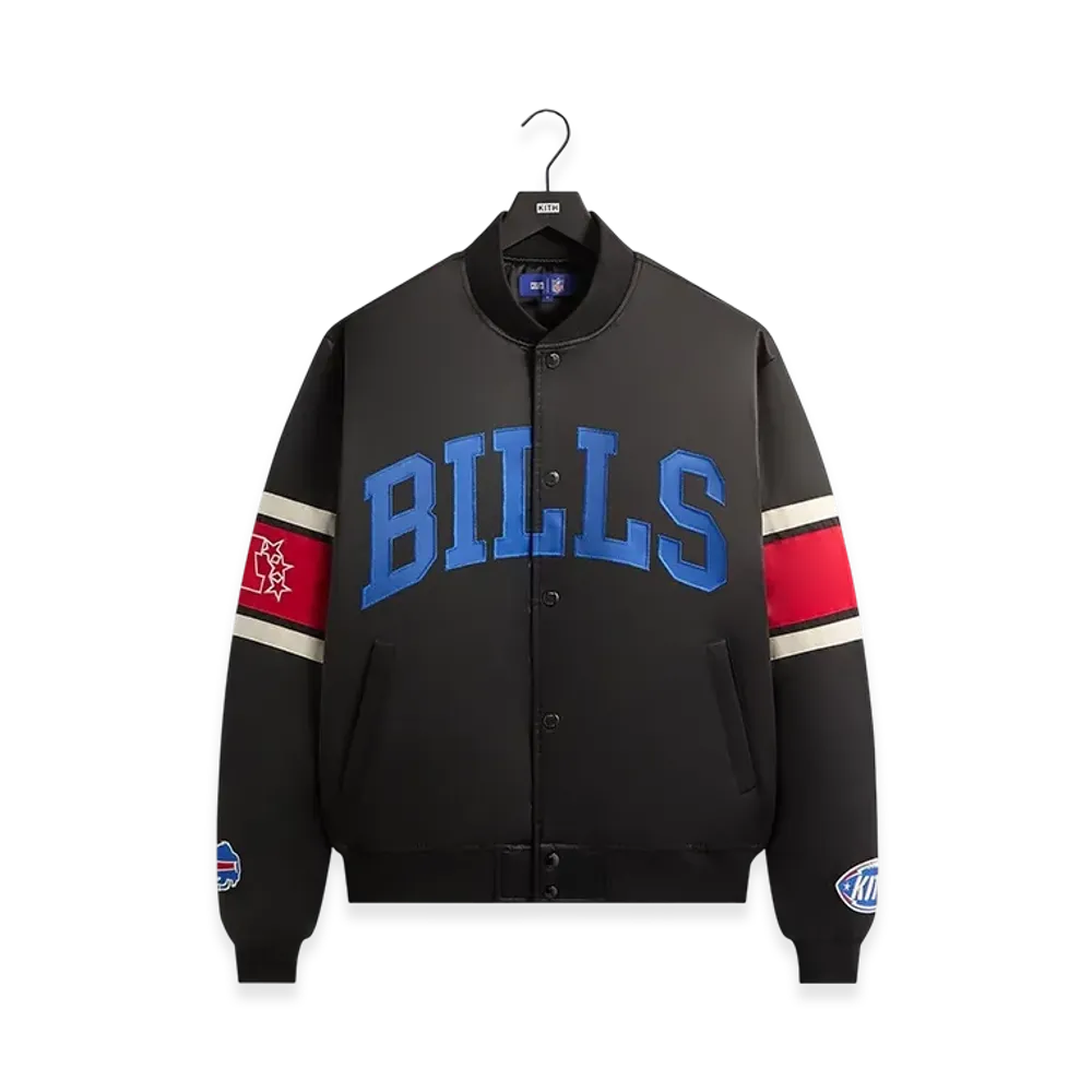 Kith x the NFL Buffalo Bills Satin Bomber Jacket "Black"