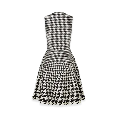 Dior Women's Mid-Length Dress Houndstooth Technical Jacquard "Black/White"