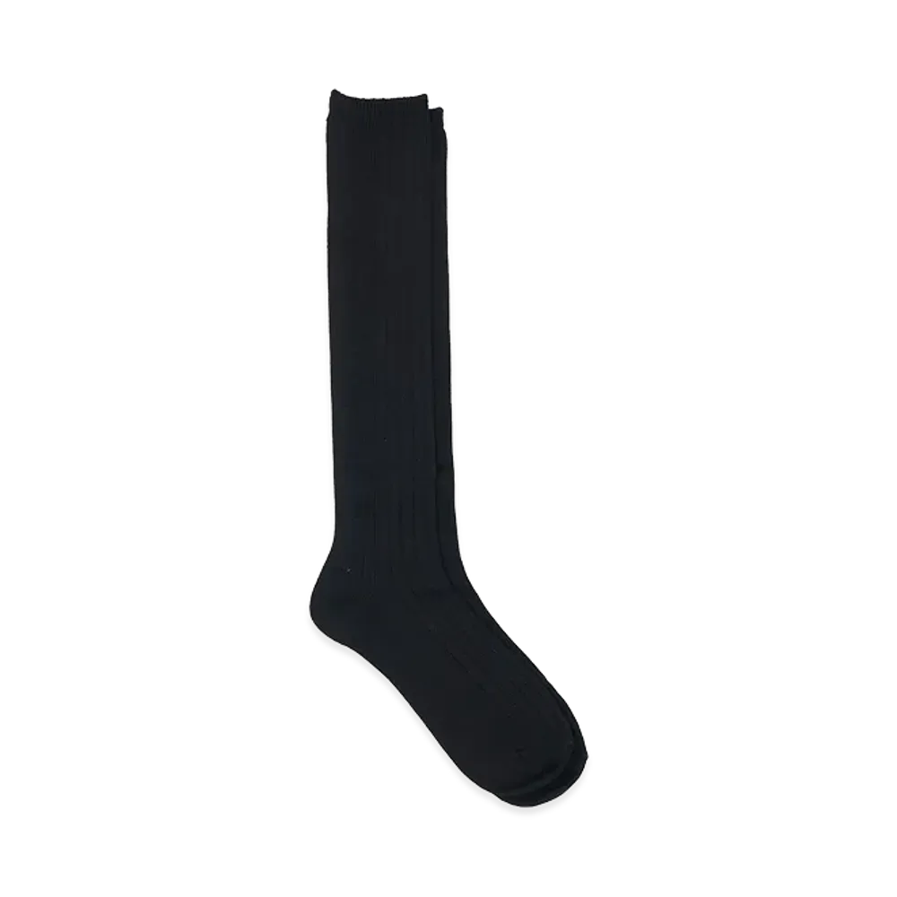 YOKE Washable Wool High Socks "Black"
