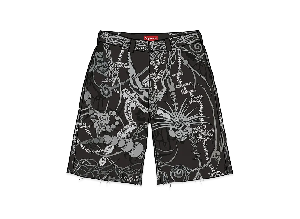 Supreme Wombat Embroidered Work Short "Black"