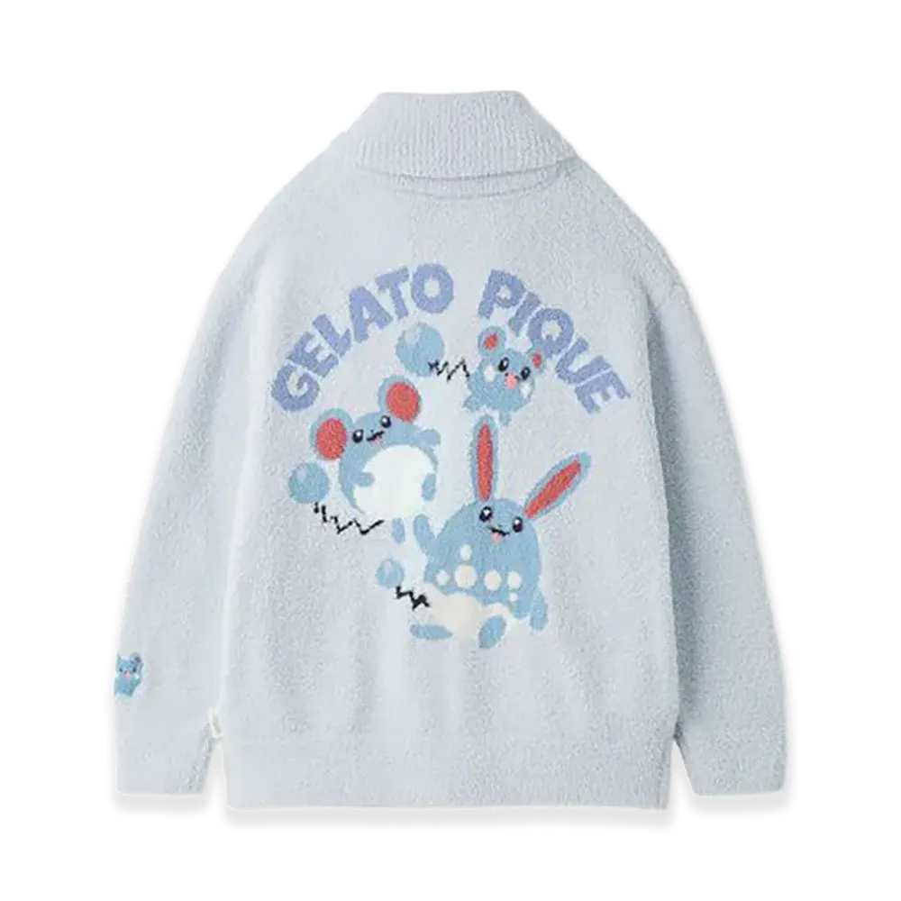GELATO PIQUE x Pokemon Baby Moco Jacquard Shawl Cardigan "Blue"