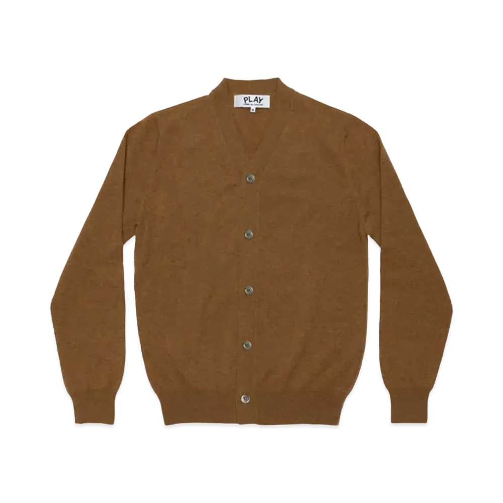 PLAY COMME des GARCONS Top Dyed Carded Lambswool Men's Cardigan "Brown"
