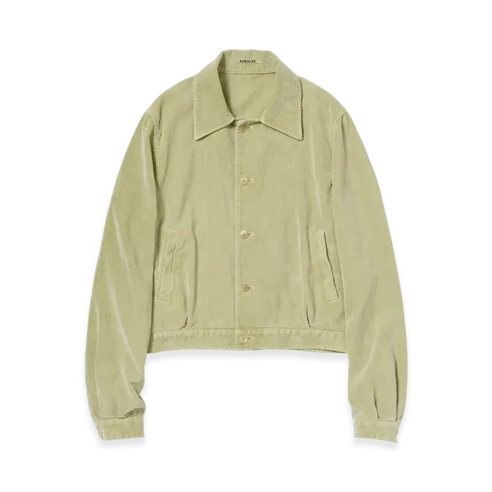 AURALEE Pigment Dyed Finx Cordurory Blouson "Dusty Lime"