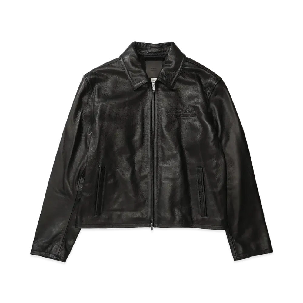 Calvin Klein x Jung Kook of BTS Leather Racer Jacket "Black"