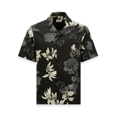 MONCLER Floral Print Cotton Shirt "Black"