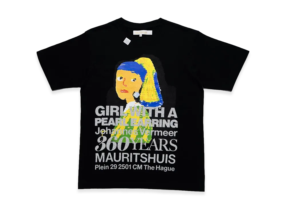 COMME des GARCONS Osaka x Mauritshuis x Tags Wkgpty Productions Sketch Girl With a Pearl Earring Print SP Tee "Black"
