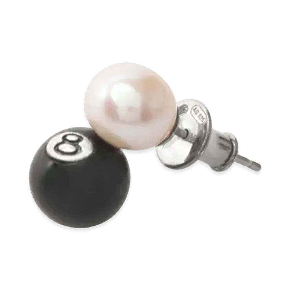 Stussy Spring 24 Jewelry 8 Ball Earring "Sterling Silver"
