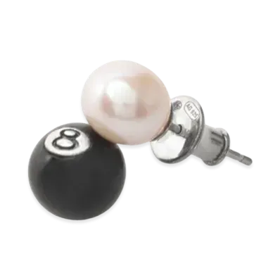 Stussy Spring 24 Jewelry 8 Ball Earring "Sterling Silver"