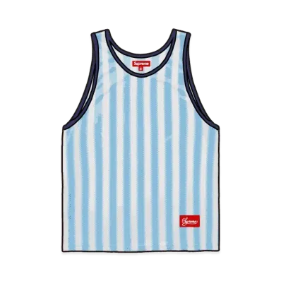 Supreme Stripe Mesh Tank Top "Blue"