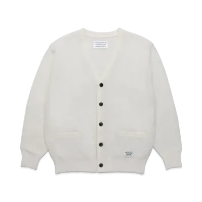WACKO MARIA MOHAIR KNIT CARDIGAN "White"