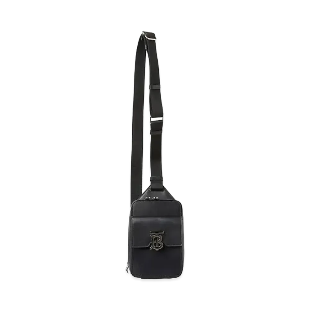 Burberry Monogram Motif Leather Cross Body Bag "Black"