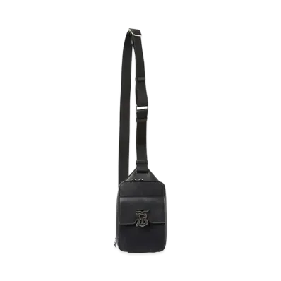Burberry Monogram Motif Leather Cross Body Bag "Black"