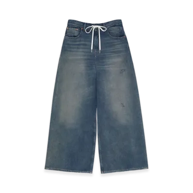 MM6 Maison Margiela Women's Drawstring Jeans "Gray Blue"