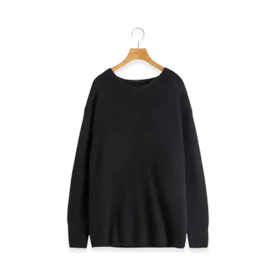 COMOLI Women's Cashmere Garment Dyed V-Neck Knit "Black"