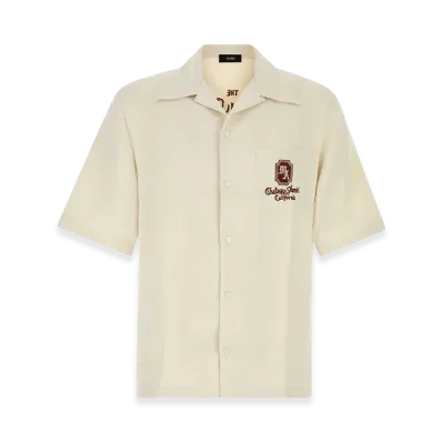 AMIRI Polyester Short Sleeve Shirt "Ivory"