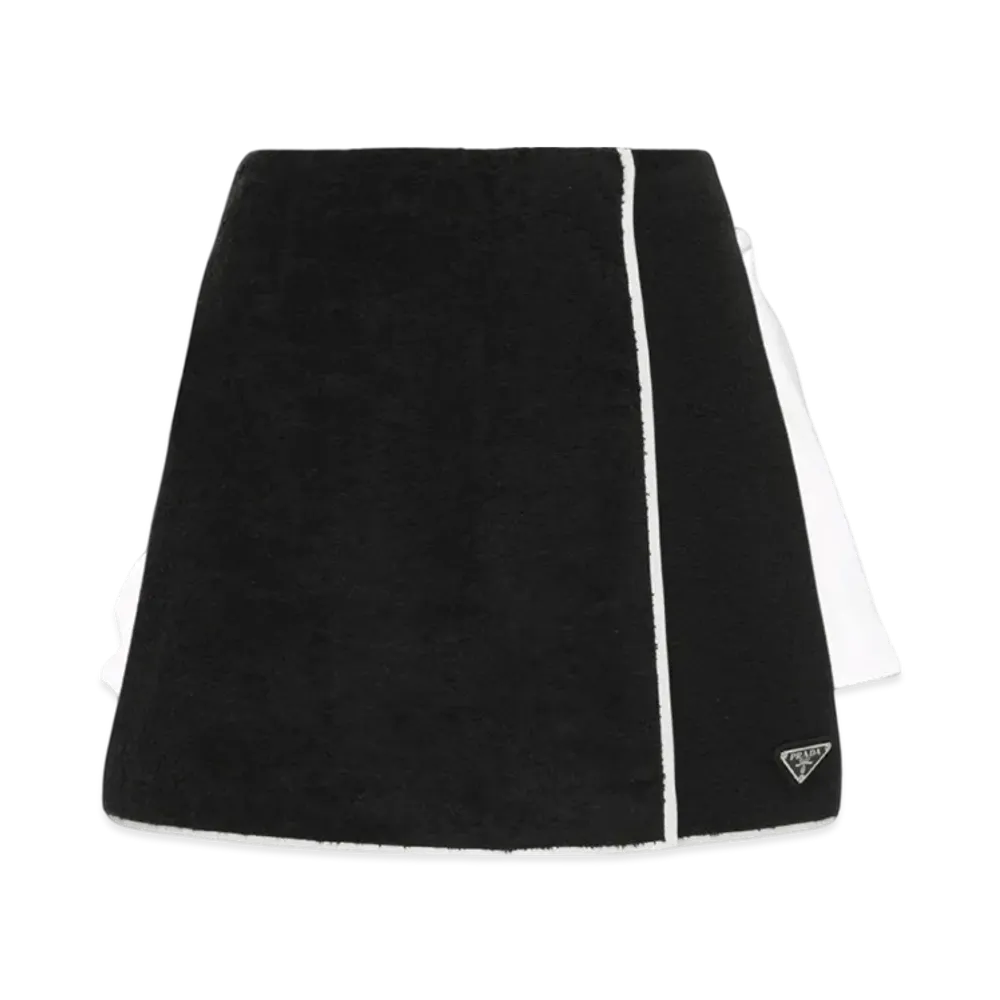 PRADA Women's Terrycloth MiniSkirt "Black/White"